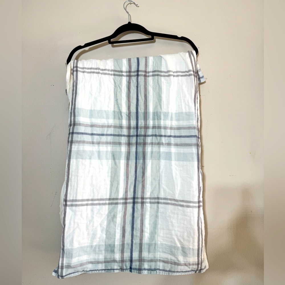 2 UGG King Size Blue  white plaid pillowcases